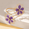 Elariah Antique Gold Hollow Flower Open Cuff Bracelet for Women – Adjustable Floral Boho Arm Cuff Bangle