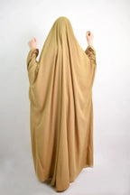 Elariah Women's Hooded Prayer Abaya with Long Khimar Hijab | Modest Islamic Prayer Garment | Loose Fit Nida Fabric