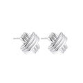 18K Gold Plated Stainless Steel Multilayer Circle Knot Drop Earrings for Women – Textured Statement Round Earrings