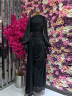 Elariah Silky Modest Satin-Feel Kaftan Maxi Dress for Women – Long Sleeve Muslim Abaya, Jalabiya, Casual & Occasion Wear