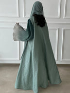 Abaya Elariah à manches évasées sans fermeture pour femme – Caftan maxi pudique, robe islamique ample à manches longues