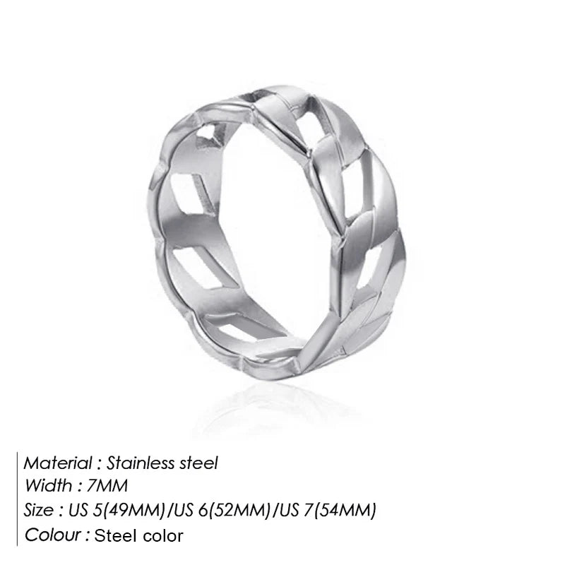 316L Stainless Steel Fashion Ring – Durable, Non-Fading Band for Women