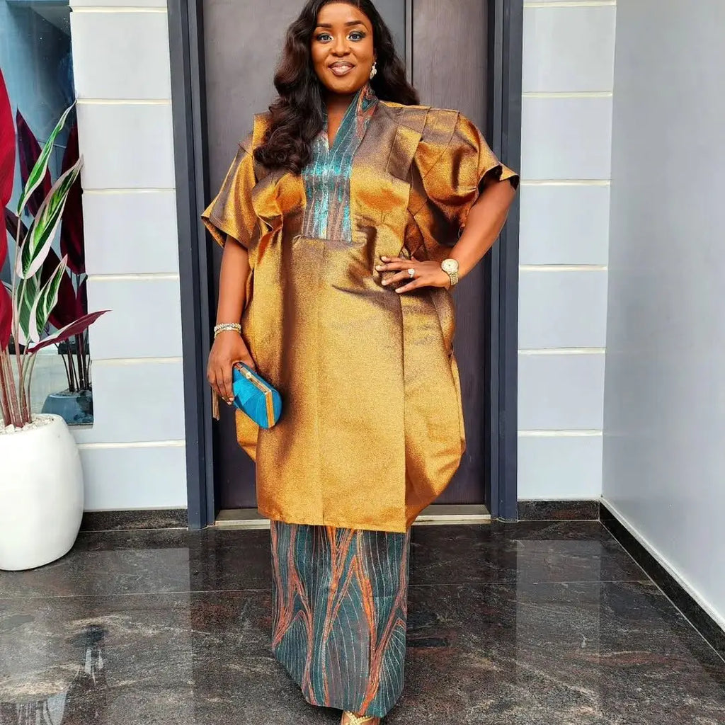 Conjunto de falda de 2 piezas con estampado africano Elariah para mujer – Atuendo tradicional Dashiki de talla grande para fiestas y bodas