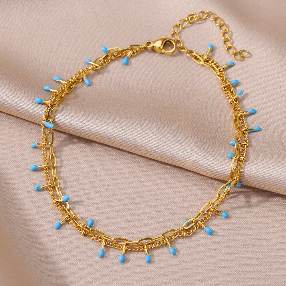 Elariah 18K Gold-Plated Stainless Steel Pearl Anklet for Women – Classic Imitation Pearl Beach Ankle Bracelet