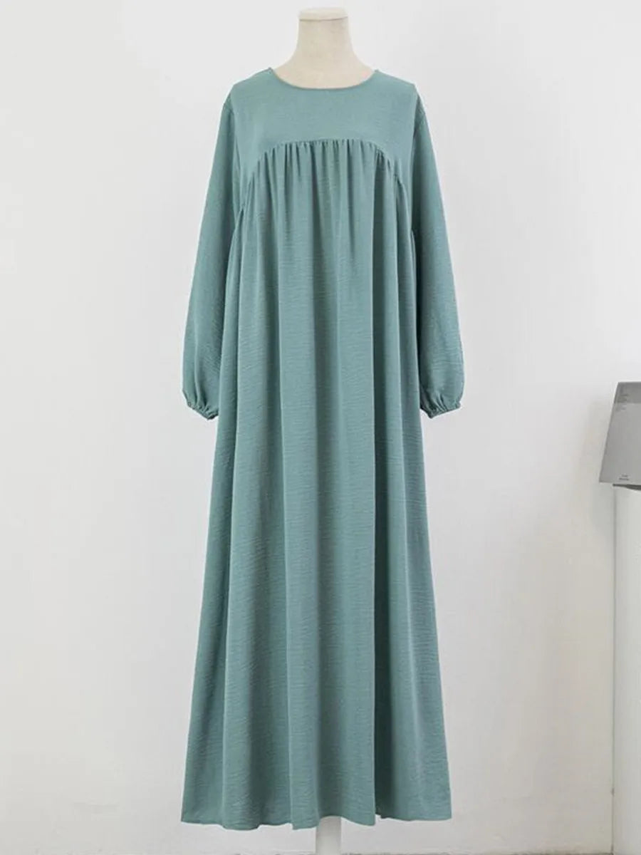 Elariah Luxury Modest Abaya Dress for Women – Solid Colour Long Sleeve Islamic Kaftan Maxi Dress for Ramadan, Eid & Everyday Wear
