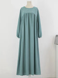 Elariah Luxury Modest Abaya Dress for Women – Solid Colour Long Sleeve Islamic Kaftan Maxi Dress for Ramadan, Eid & Everyday Wear