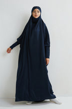 Elariah Hooded Modest Prayer Abaya for Women – Loose Fit Islamic Jilbab Maxi Dress with Smocked Sleeves
