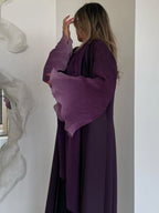 Abaya Elariah à manches évasées sans fermeture pour femme – Caftan maxi pudique, robe islamique ample à manches longues
