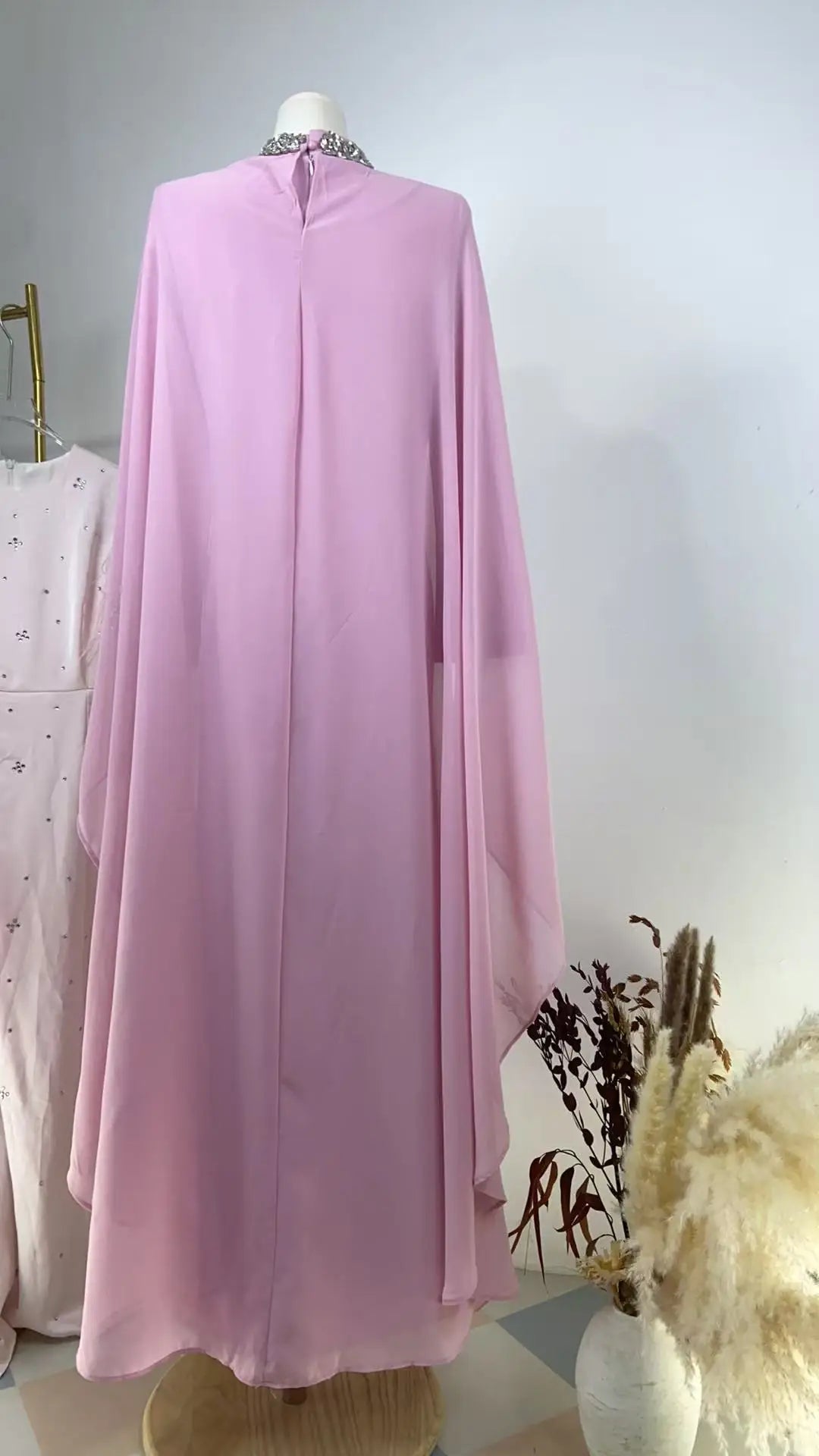 Elariah Embroidered Modest Abaya Dress for Women – Elegant Long Sleeve Kaftan Maxi Dress for Eid, Ramadan & Special Occasions