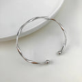 Minimalist Twisted Gold Cuff Bangle Bracelet for Women – Elegant Open Bangle Jewelry