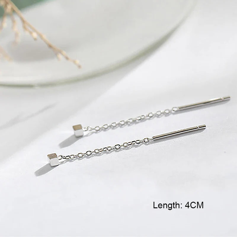 Elegant Pearl Long Tassel Drop Earrings – Fashion Metal Chain Jewelry for Women