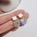 Pendientes colgantes geométricos de cristal morado vintage para mujer – Pendientes de gota irregulares brillantes | ELARIAH