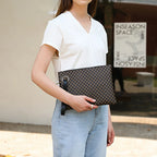 Elariah Women's PU Leather Envelope Clutch Bag with Wrist Strap – Large Zip Wristlet Purse for Travel, Shopping & Everyday Use