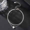 Elariah 925 Silver Plated CZ Zircon Anklet Bracelet – Waterproof Dainty Layered Chain Anklet for Women