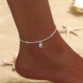 Elariah 925 Silver Plated CZ Zircon Anklet Bracelet – Waterproof Dainty Layered Chain Anklet for Women