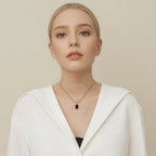 Double-Sided Square Pendant Necklace – 18K Gold Plated Stainless Steel, Hypoallergenic Jewelry for Women