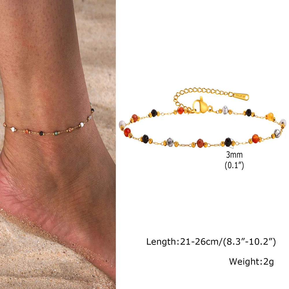 Elariah Gold Plated Stainless Steel Heart Anklet for Women – Adjustable Delicate Heart Chain Anklet Bracelet