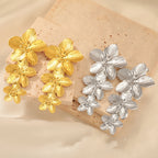 Unift Vintage Flower Stud Earrings for Women – Bohemian 14K Gold-Plated Stainless Steel Statement Jewelry