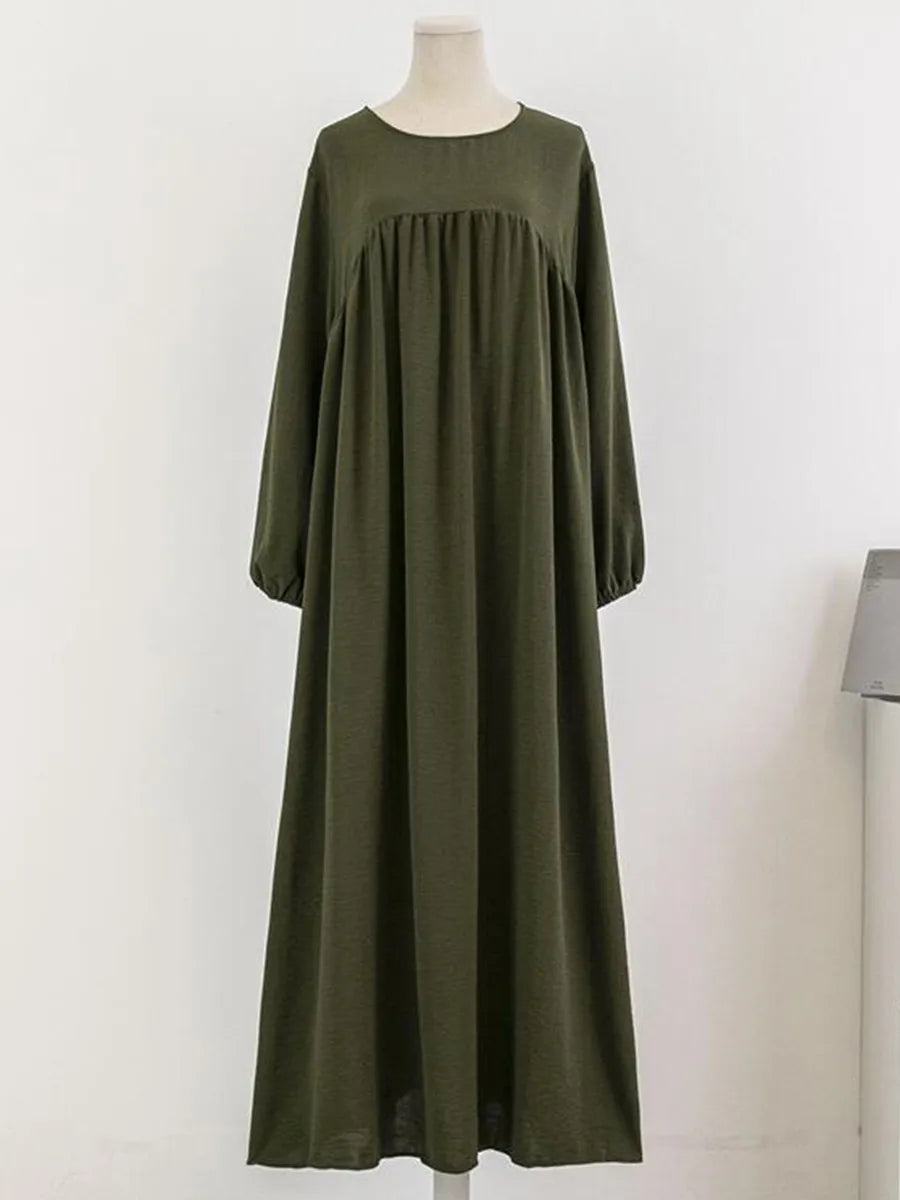 Elariah Luxury Modest Abaya Dress for Women – Solid Colour Long Sleeve Islamic Kaftan Maxi Dress for Ramadan, Eid & Everyday Wear