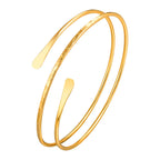 Minimalist Gold Plated Upper Arm Cuff Bracelet – Trendy Statement Armband Jewelry for Women