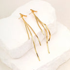 Gold Bling Tassel Statement Earrings – Elegant Long Drop Design for Women