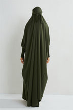 Elariah Hooded Modest Prayer Abaya for Women – Loose Fit Islamic Jilbab Maxi Dress with Smocked Sleeves