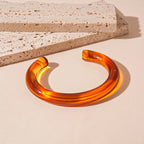 Trendy Multicolor Irregular Acrylic Cuff Bracelet – Geometric Open Bangle for Women