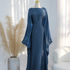 Elariah Shimmering Eid Kaftan Abaya – Extra Loose Fit Butterfly Sleeve Maxi Dress for Ramadan, Evening & Party Wear