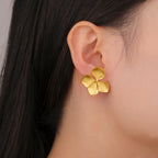 Unift Vintage Flower Stud Earrings for Women – Bohemian 14K Gold-Plated Stainless Steel Statement Jewelry
