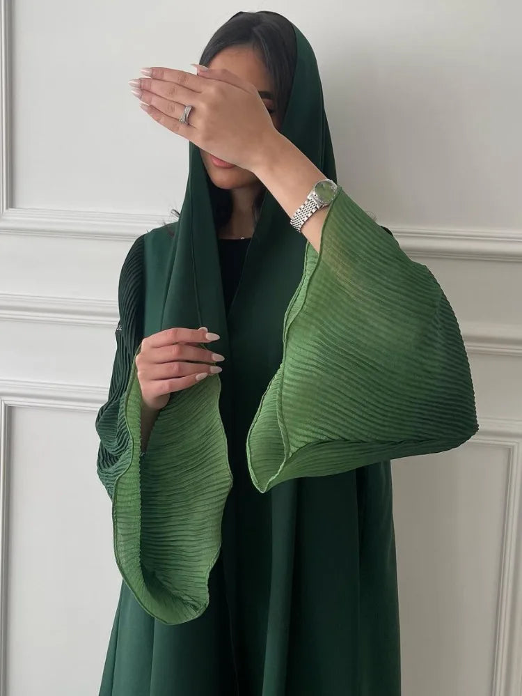 Abaya Elariah à manches évasées sans fermeture pour femme – Caftan maxi pudique, robe islamique ample à manches longues