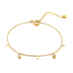 Minimalist Cross, Crescent Moon & Star Charm Bracelet for Women – Stainless Steel Thin Chain Adjustable Gold Layered Bracelet