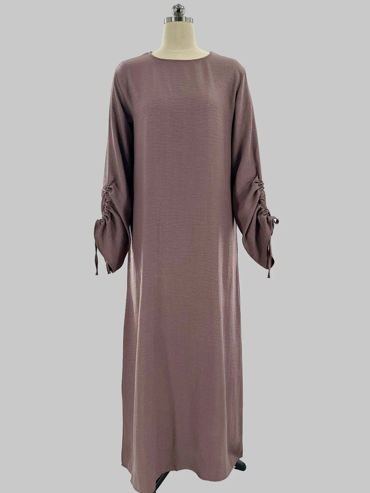 Elariah Women's Modest Lace-Up Sleeve Abaya Dress – Loose Fit Islamic Maxi Kaftan Robe for Eid, Ramadan & Everyday Wear