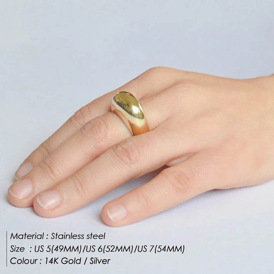 316L Stainless Steel Fashion Ring – Durable, Non-Fading Band for Women