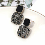 Pendientes colgantes geométricos de cristal morado vintage para mujer – Pendientes de gota irregulares brillantes | ELARIAH