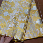 African Damask Lace Fabric (2.5 or 5 Yards) – Thick Jacquard Brocade for Aso Oke, Headwrap & Bridal Dresses