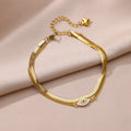 Elariah Bracelet de cheville en acier inoxydable plaqué or 18 carats avec perles pour femmes – Bracelet de cheville classique avec perles d'imitation pour la plage