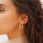 Classic Twisted Round Hoop Earrings – Stainless Steel, Vintage Trend, Gold & Silver