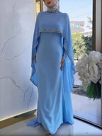 Elariah Embroidered Modest Abaya Dress for Women – Elegant Long Sleeve Kaftan Maxi Dress for Eid, Ramadan & Special Occasions