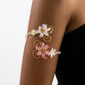 Elariah Antique Gold Hollow Flower Open Cuff Bracelet for Women – Adjustable Floral Boho Arm Cuff Bangle