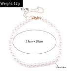 Classic Imitation Pearl Beaded Choker Necklace for Women – Elegant Bridal & Wedding Pearl Collar Necklace