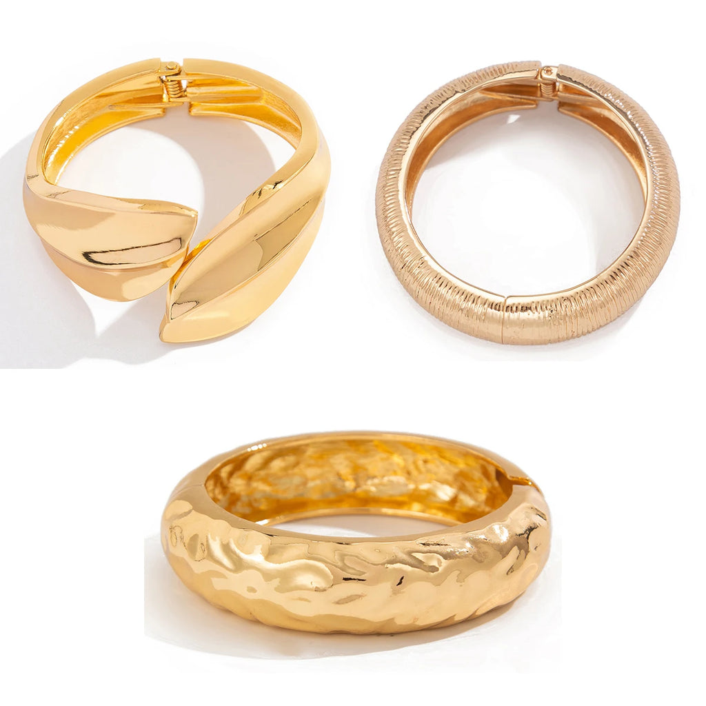 Elariah Chunky Wide Open Cuff Bracelet – Bold Geometric Metal Bangle for Women & Men | Gold or Silver Statement Jewellery
