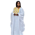 Elariah Embroidered Bazin Riche Dashiki Kaftan Dress – African Maxi Abaya, Loose Fit Modest Party & Church Wear (Plus Size)