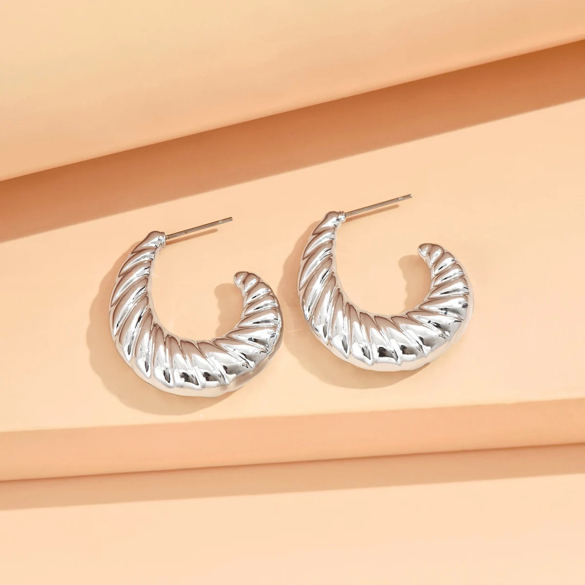 Elariah Geometric Irregular Acrylic Stud Earrings – Metallic Finish Minimalist Rhinestone Statement Earrings for Women