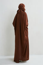Elariah Abaya de Oración con Capucha para Mujer – Vestido Maxi Jilbab Islámico Holgado con Mangas Fruncidas