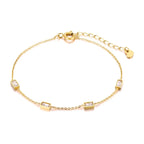 Minimalist Cross, Crescent Moon & Star Charm Bracelet for Women – Stainless Steel Thin Chain Adjustable Gold Layered Bracelet