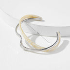 White Acrylic Geometric C-Shape Open Bangle Bracelet for Women – Minimalist Metal Cuff Bracelet, Modern Fashion Jewellery Gift