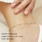 Minimalist Stainless Steel Bead Anklet for Women – Adjustable Gold, Silver & Rose Gold Chain Anklet Bracelet