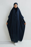 Elariah Hooded Modest Prayer Abaya for Women – Loose Fit Islamic Jilbab Maxi Dress with Smocked Sleeves
