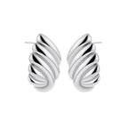 18K Gold Plated Stainless Steel Multilayer Circle Knot Drop Earrings for Women – Textured Statement Round Earrings